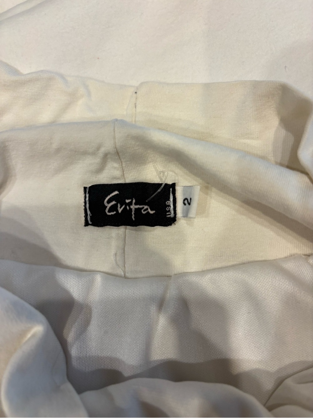 Evita Women's White Cotton Skirt - Elegant Classic size 2